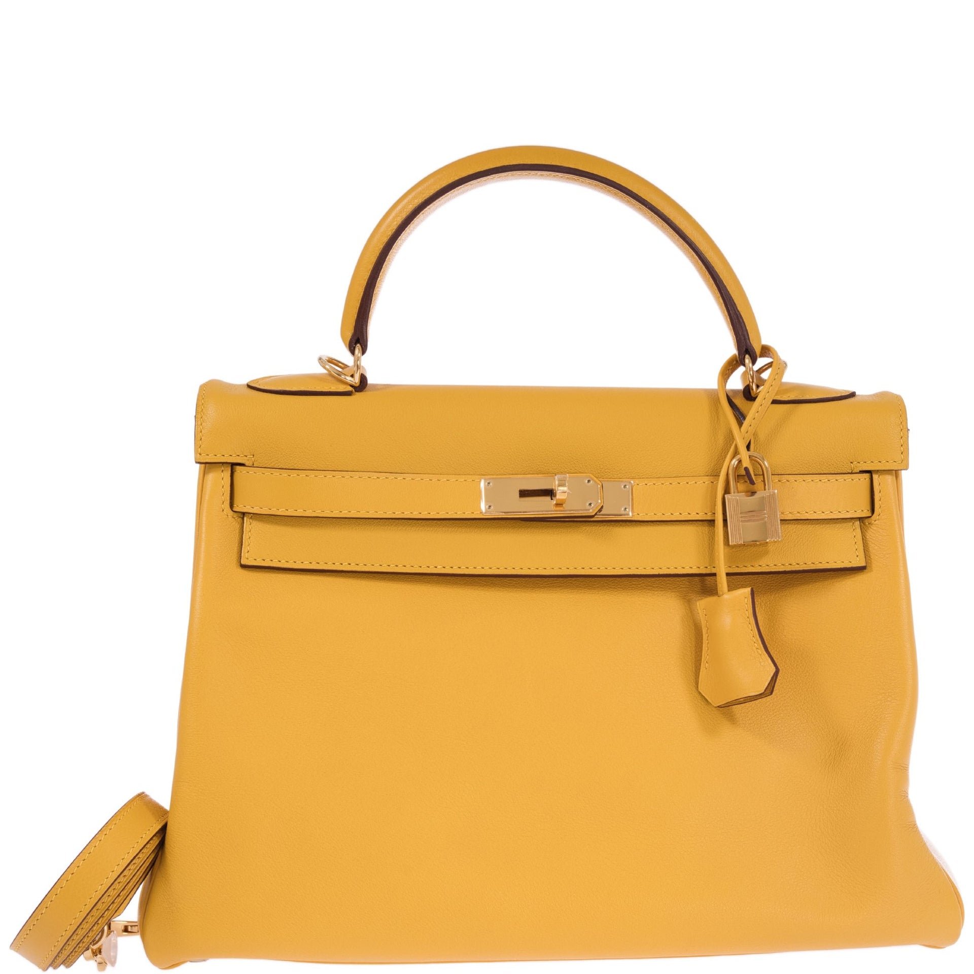 Hermes Hermès Kelly 32 Retourne Soleil Swift Palladium Hardware
