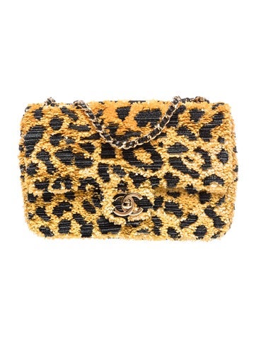 2026 Leopard Print Rectangular Mini Flap Bag w/Tags