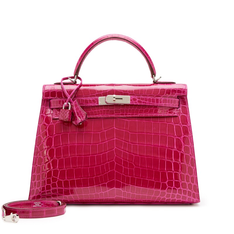 Rose Scheherazade Shiny Niloticus Crocodile Sellier Kelly 32 Palladium Hardware, 2014