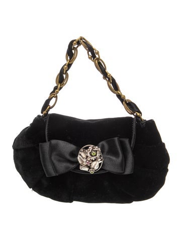 Velvet Top Handle Bag