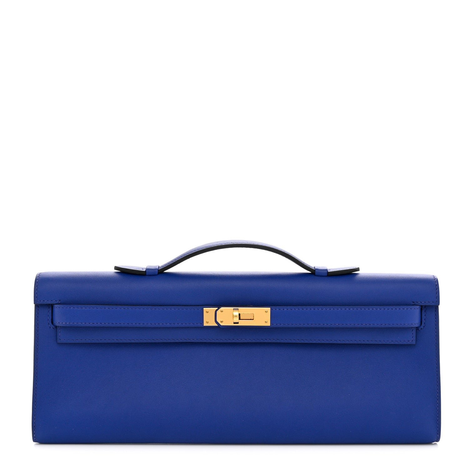 Hermes Swift Kelly Cut Clutch Pochette Bleu Electrique