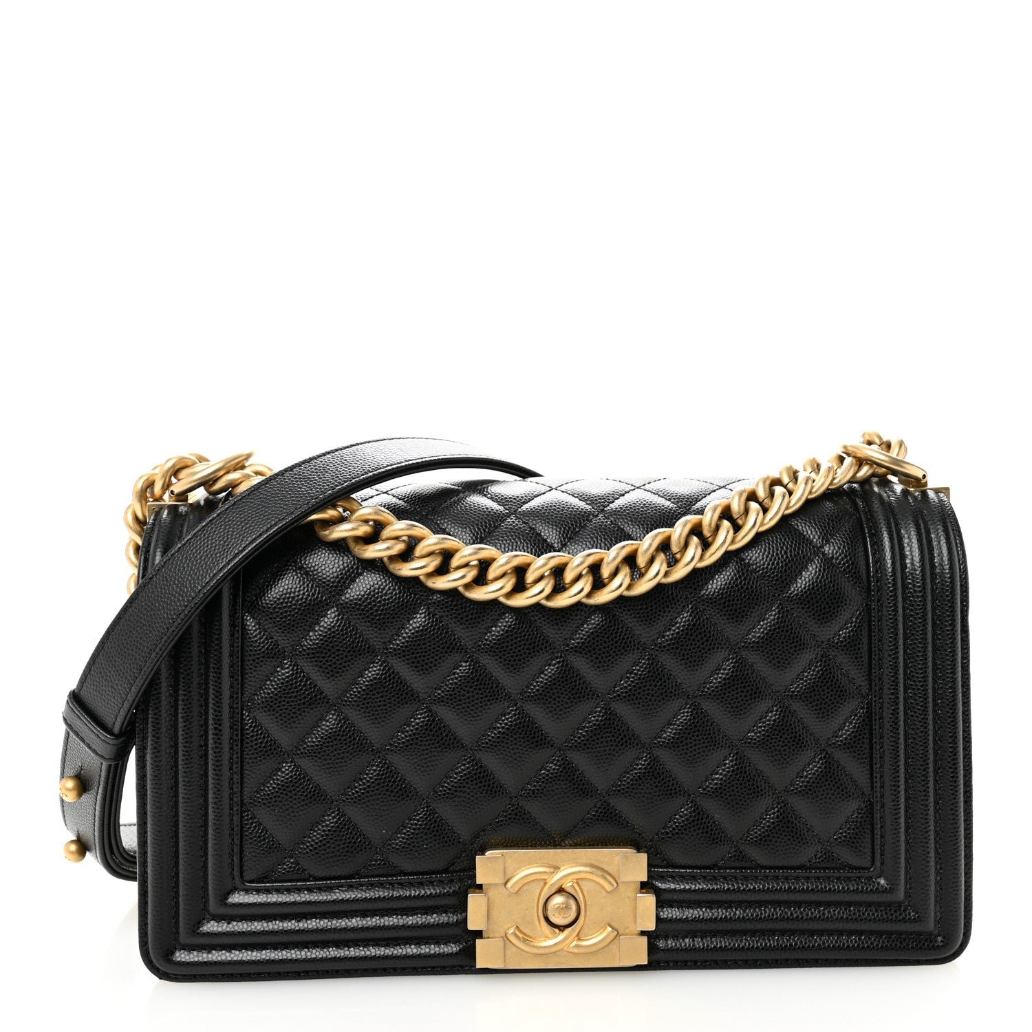 Chanel Caviar Quilted Medium Boy Flap Black
