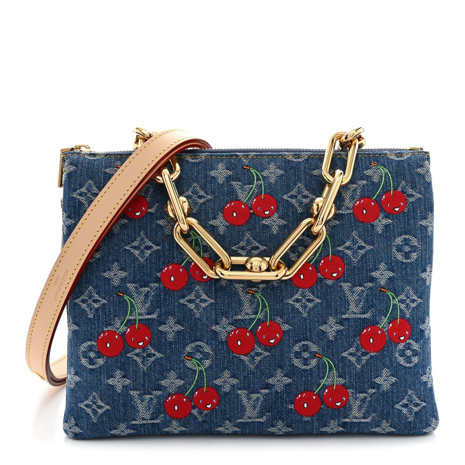 Louis Vuitton LV X TM Monogram Denim Cerises Coussin PM Blue