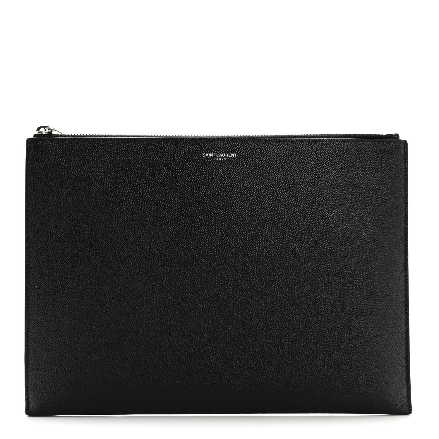 Saint Laurent Grain De Poudre Zipped Tablet Holder Black