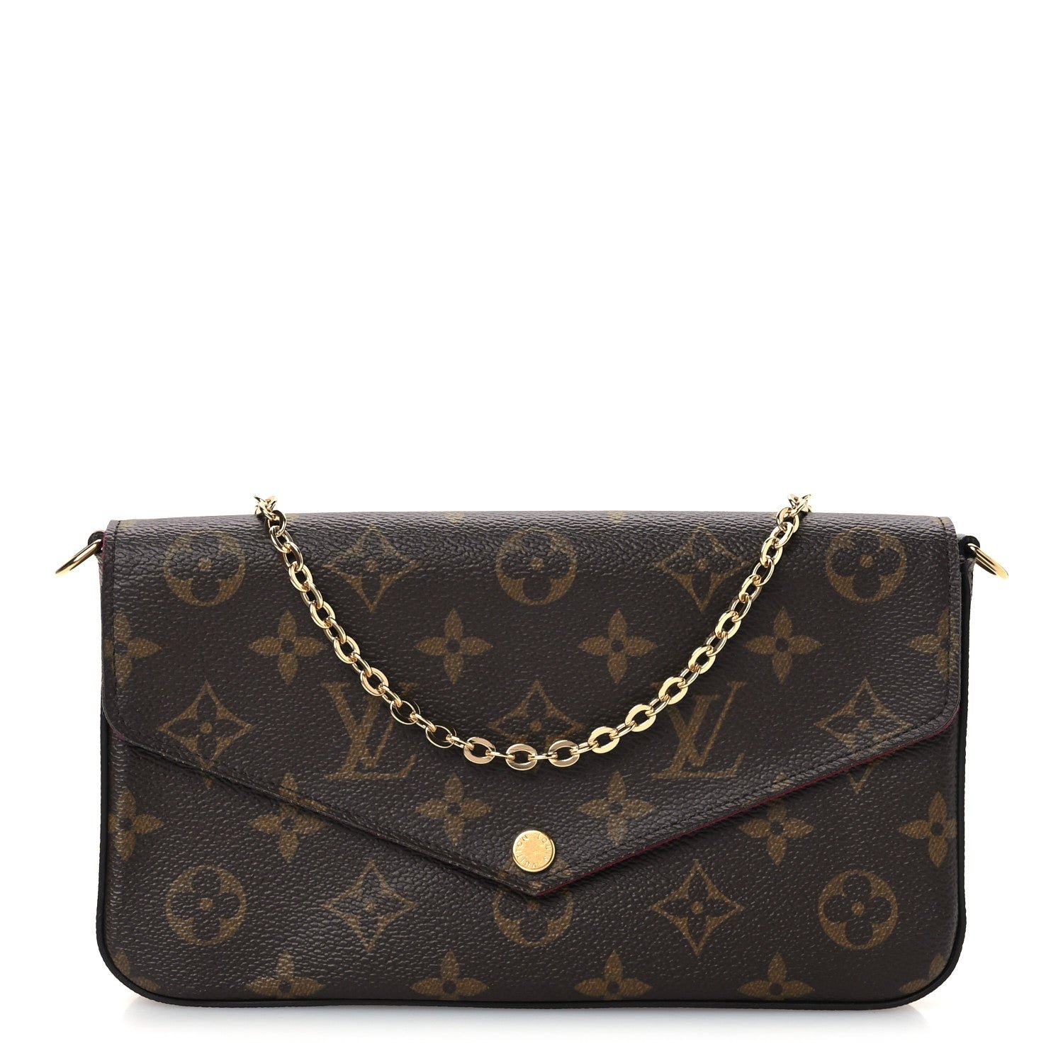 Louis Vuitton Monogram Pochette Felicie Chain Wallet Fuchsia