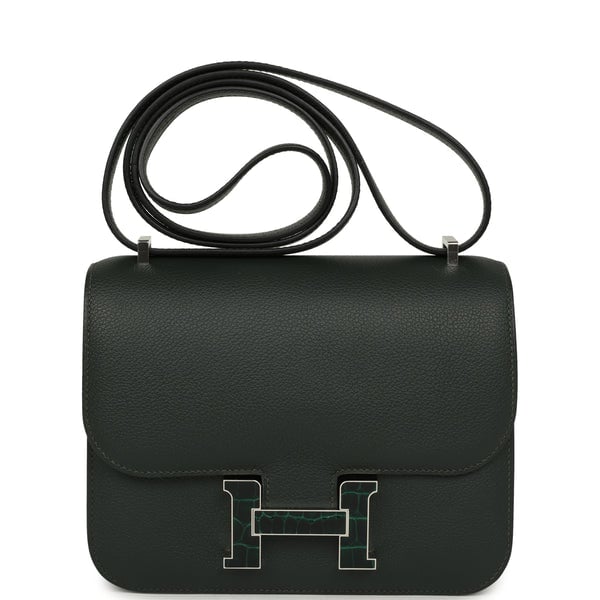 Hermes Hermes Constance 18 Vert Fonce Evercolor Marquette Hardware