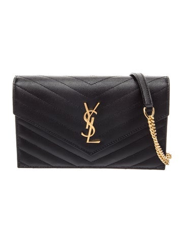 Leather Cassandre Envelope Chain Wallet 2025
