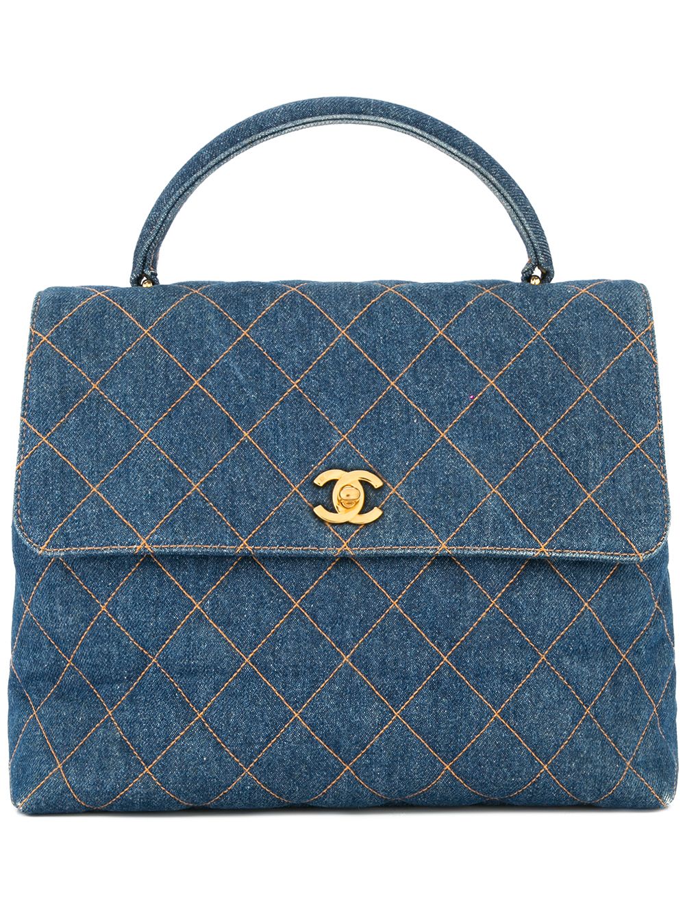 1996-1997 diamond-quilted denim tote bag