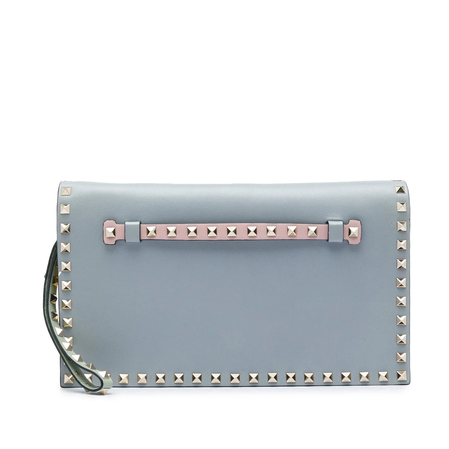 Leather Nappa Watercolor Rockstud Wristlet Clutch