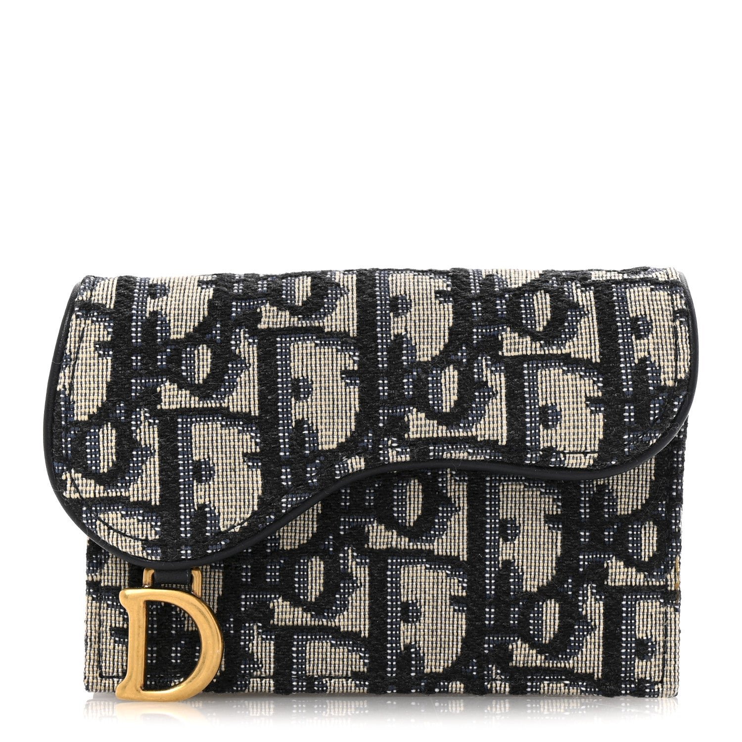 Dior Oblique Saddle Card Holder Blue