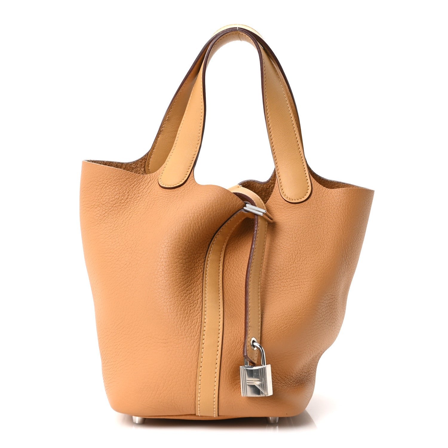 Hermes Taurillon Clemence Swift Eclat Picotin Lock 18 PM Caramel