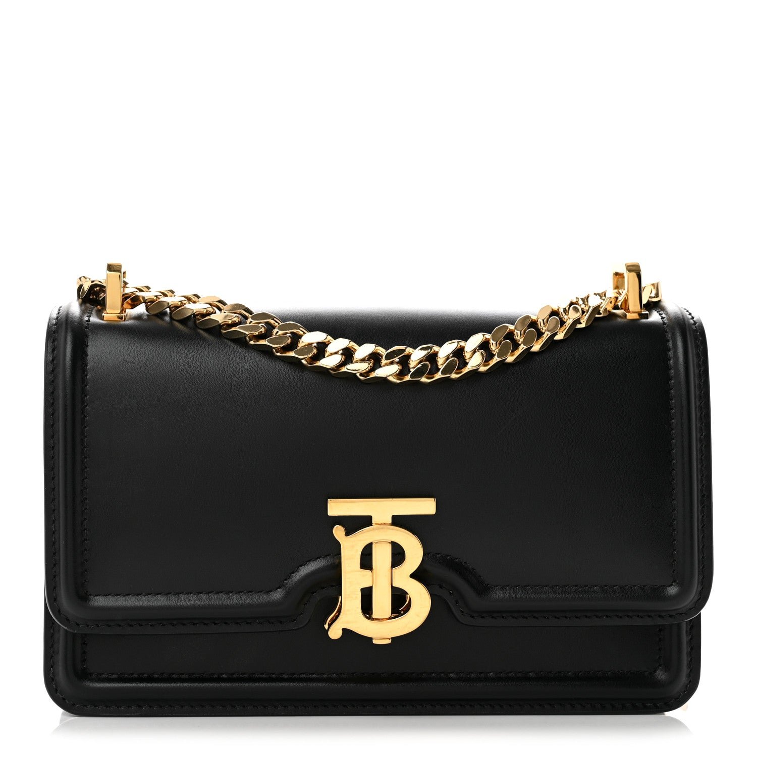 Burberry Calfskin Small TB Chain Bag  Black