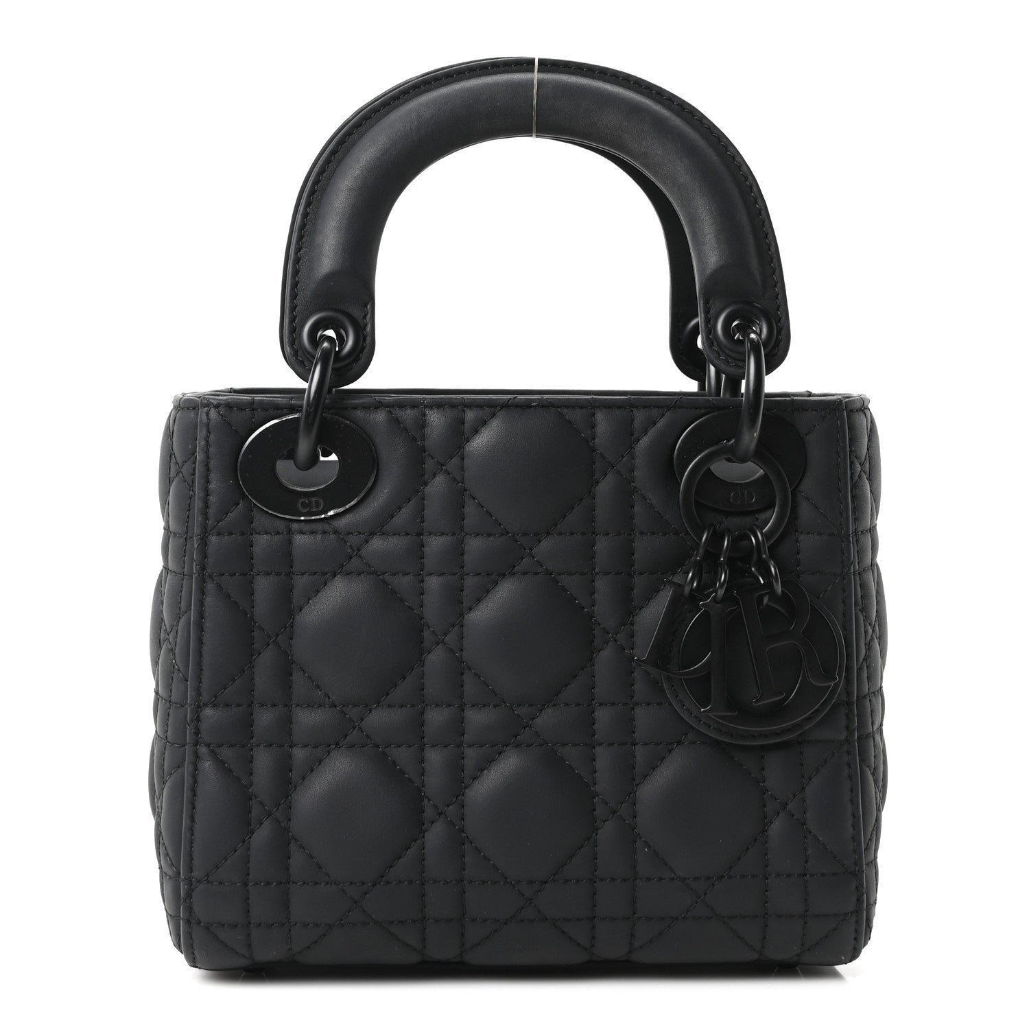 Christian Dior Ultra Matte Calfskin Cannage Mini Lady Dior Black