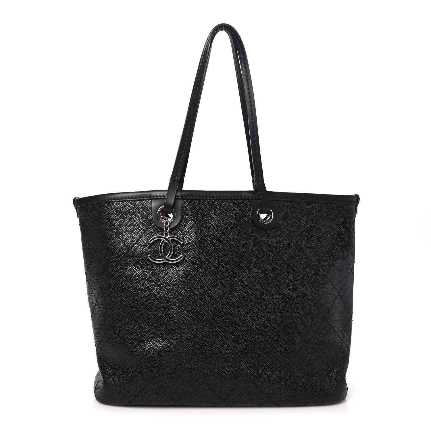 Chanel Grained Calfskin Shopping Fever Tote Black