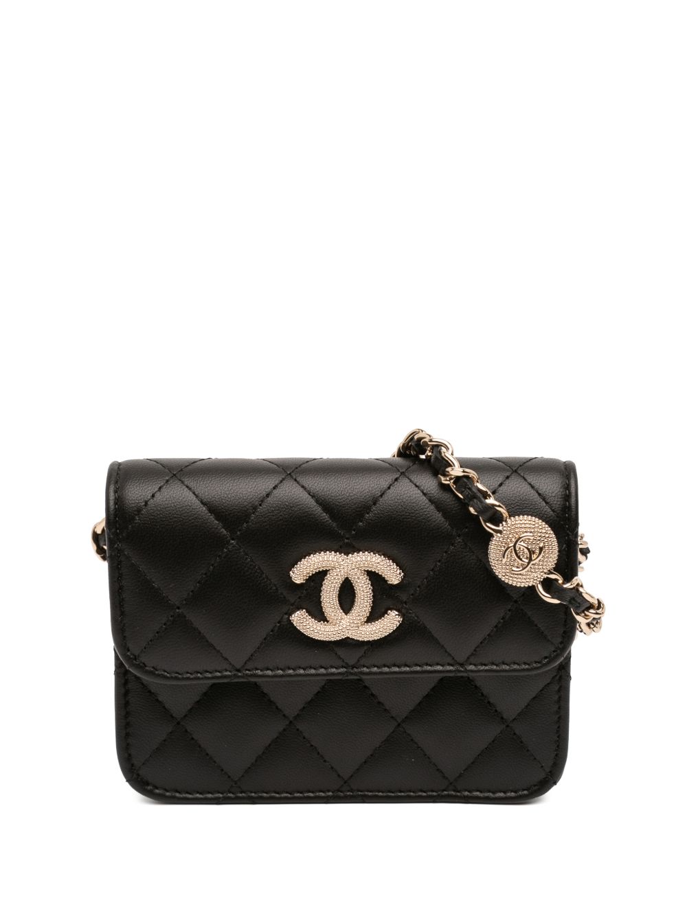2021-2026 CC Quilted Lambskin Strass Clutch With Chain crossbody bag