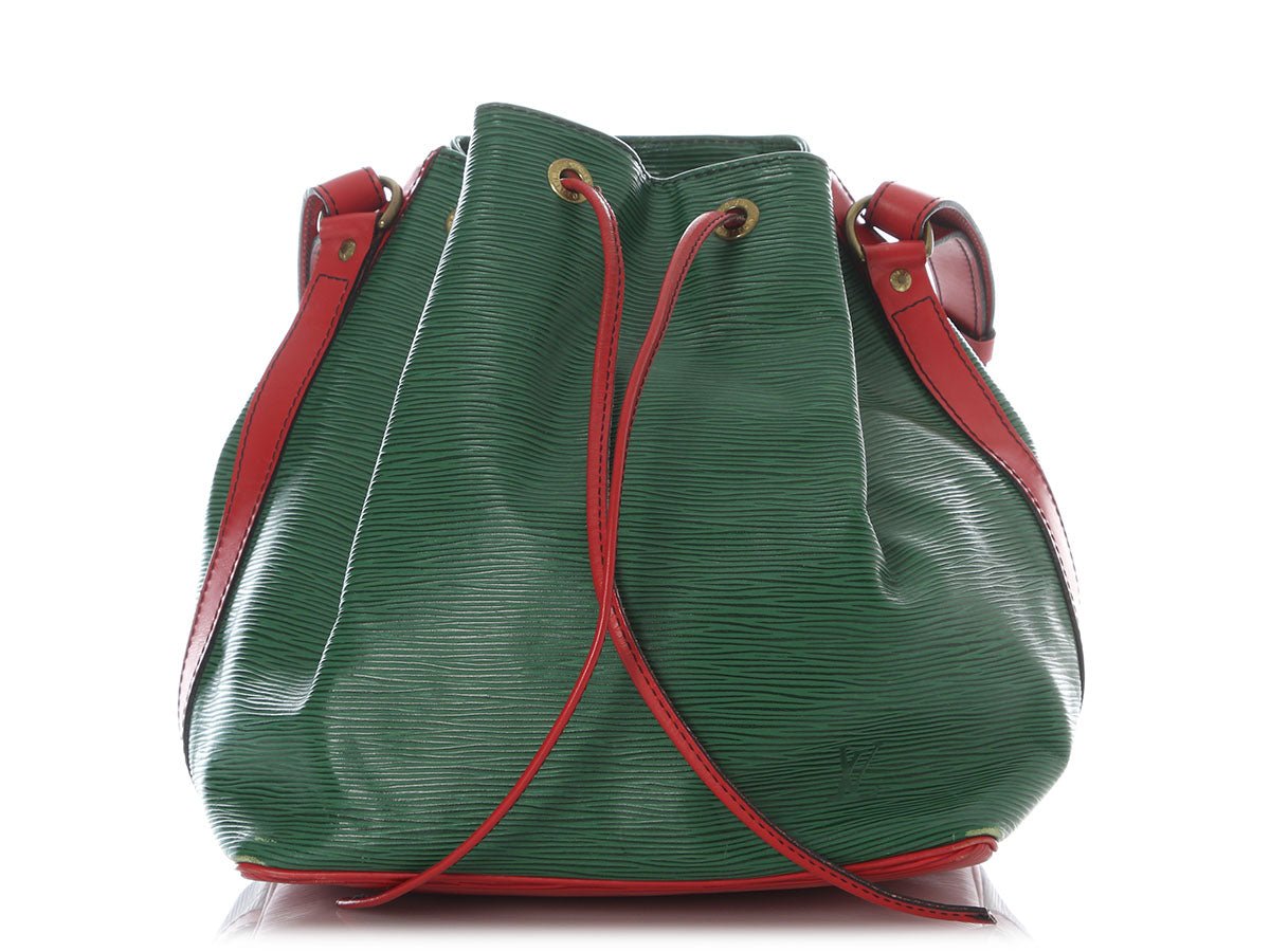 Louis Vuitton Vintage Green and Red Epi Petite Noé