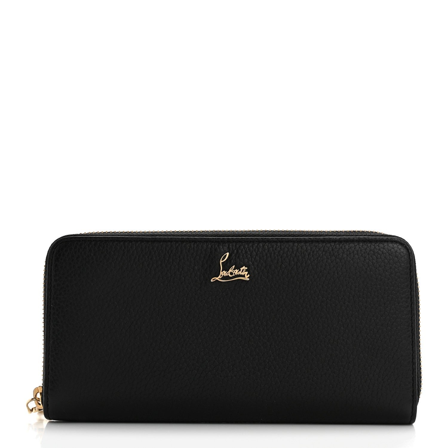 Christian Louboutin Calfskin Panettone Zip Around Wallet Black