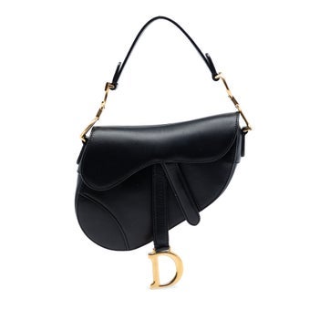 Calf Leather Mini Smooth Calfskin Saddle Bag