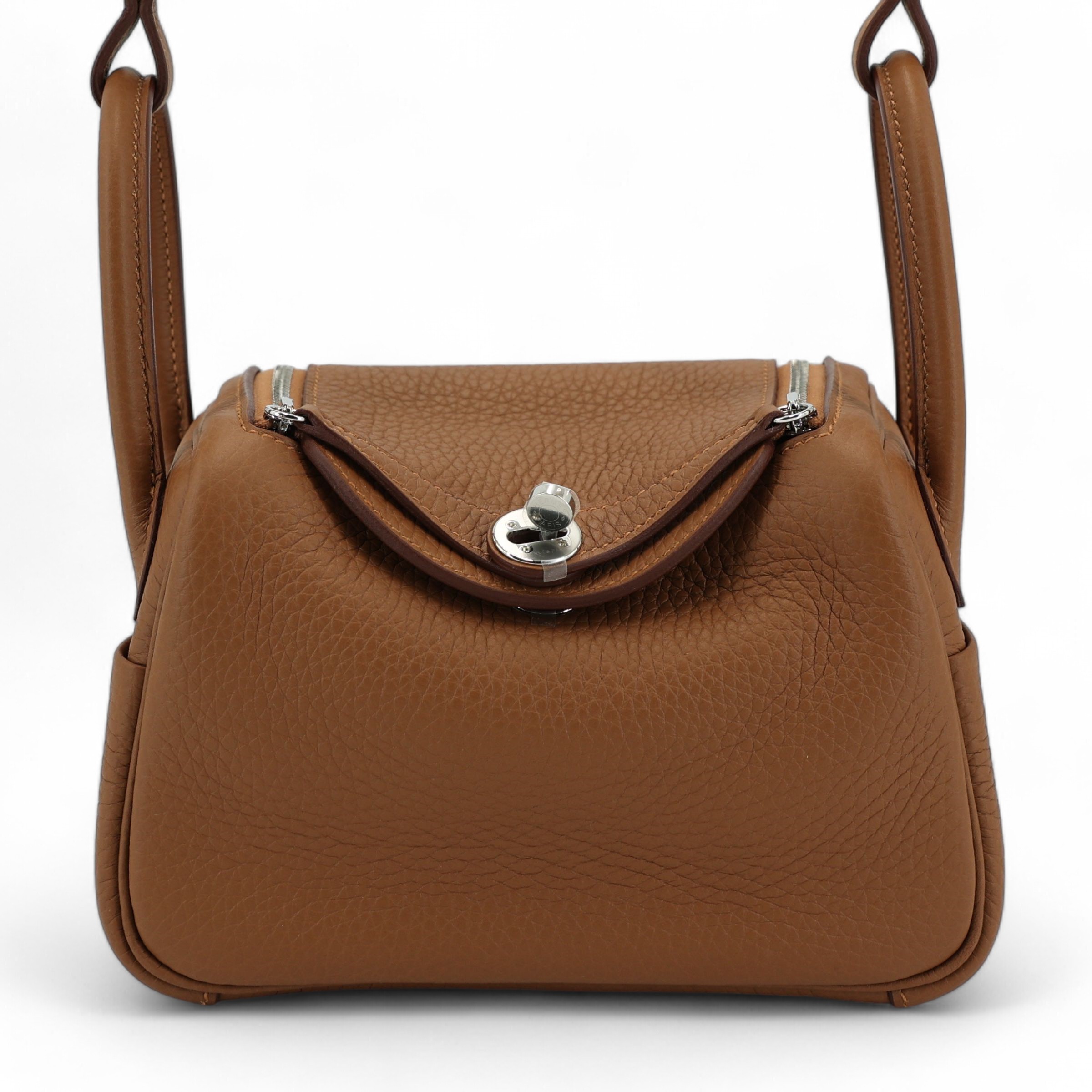 Brand New ( Rank N ) HERMÈS Mini Lindy Gold (37) Clemence Palladium hardware W (2024)