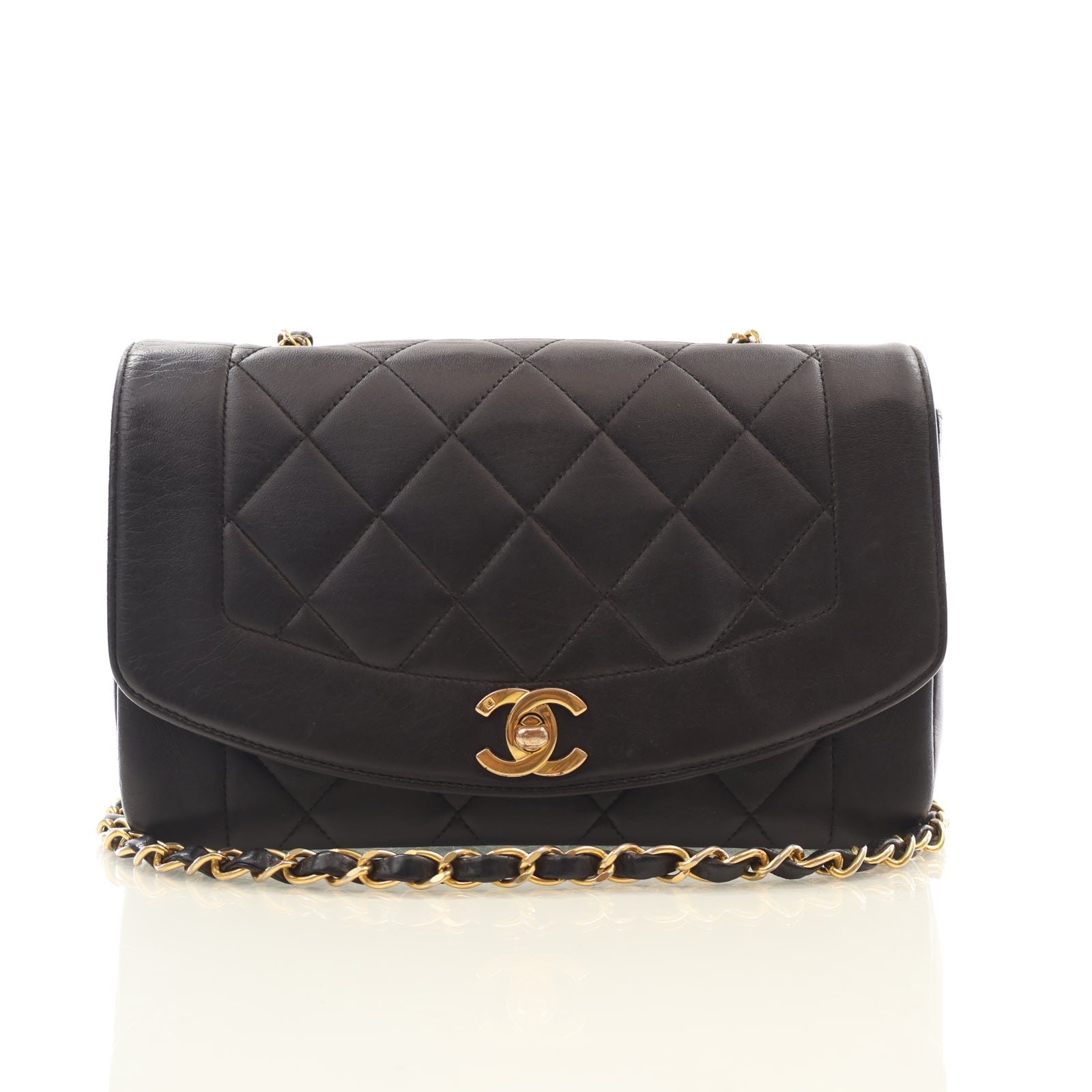 Chanel Vintage Small Lambskin Diana Flap Bag