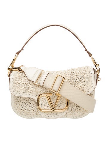 Valentino Leather Garavani Alltime VLOGO Crochet Shoulder Bag