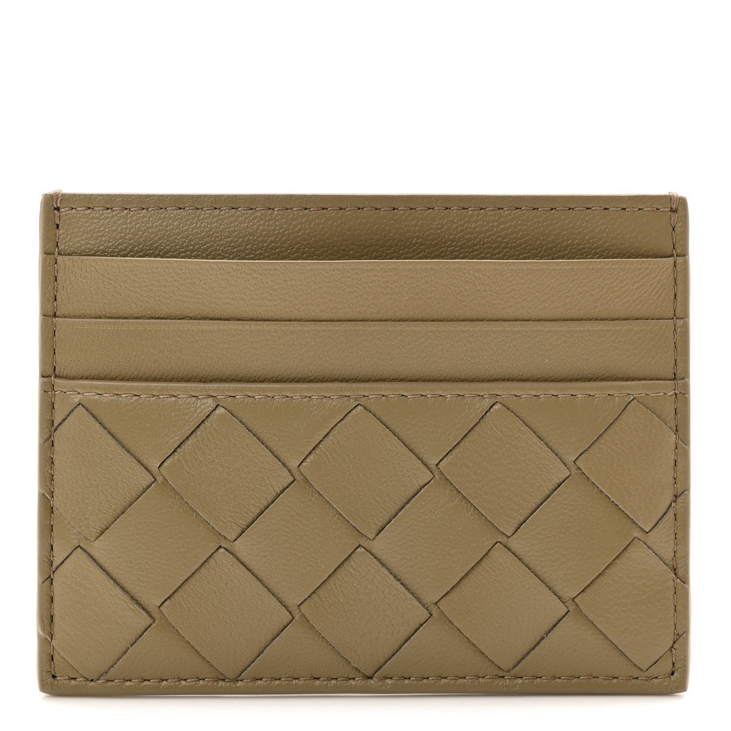 Bottega Veneta Nappa Intrecciato Credit Card Case Travertine