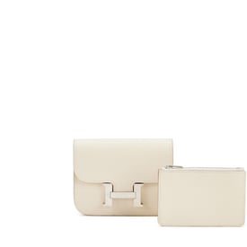 Hermes Craie Epsom Constance to Go Wallet Palladium Hardware, 2022