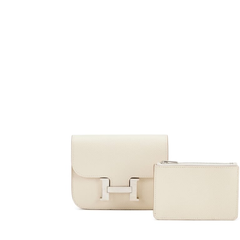 Hermes Craie Epsom Constance to Go Wallet Palladium Hardware, 2022
