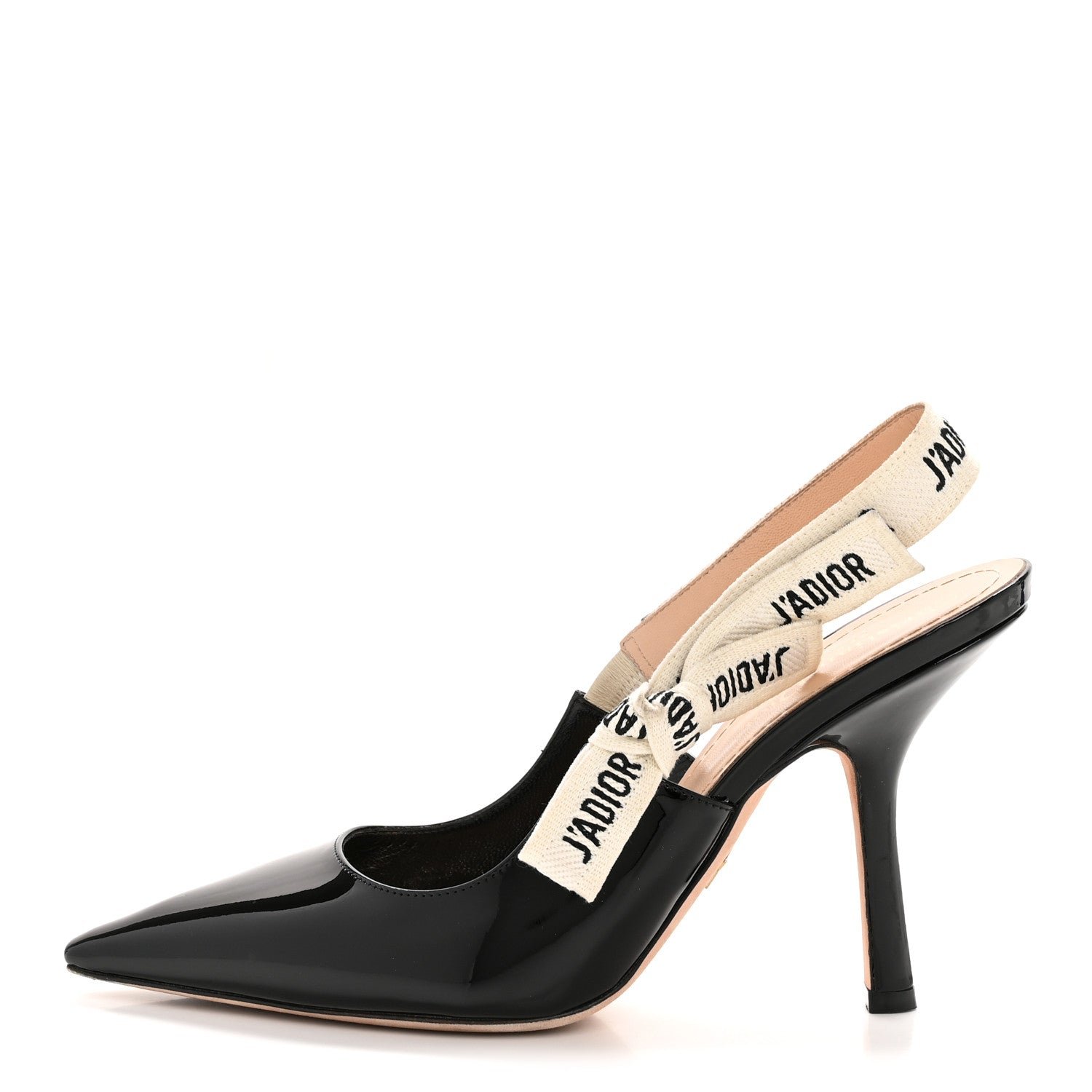 Dior Patent Ribbon J'Adior Slingback 100mm Pumps 38 Black