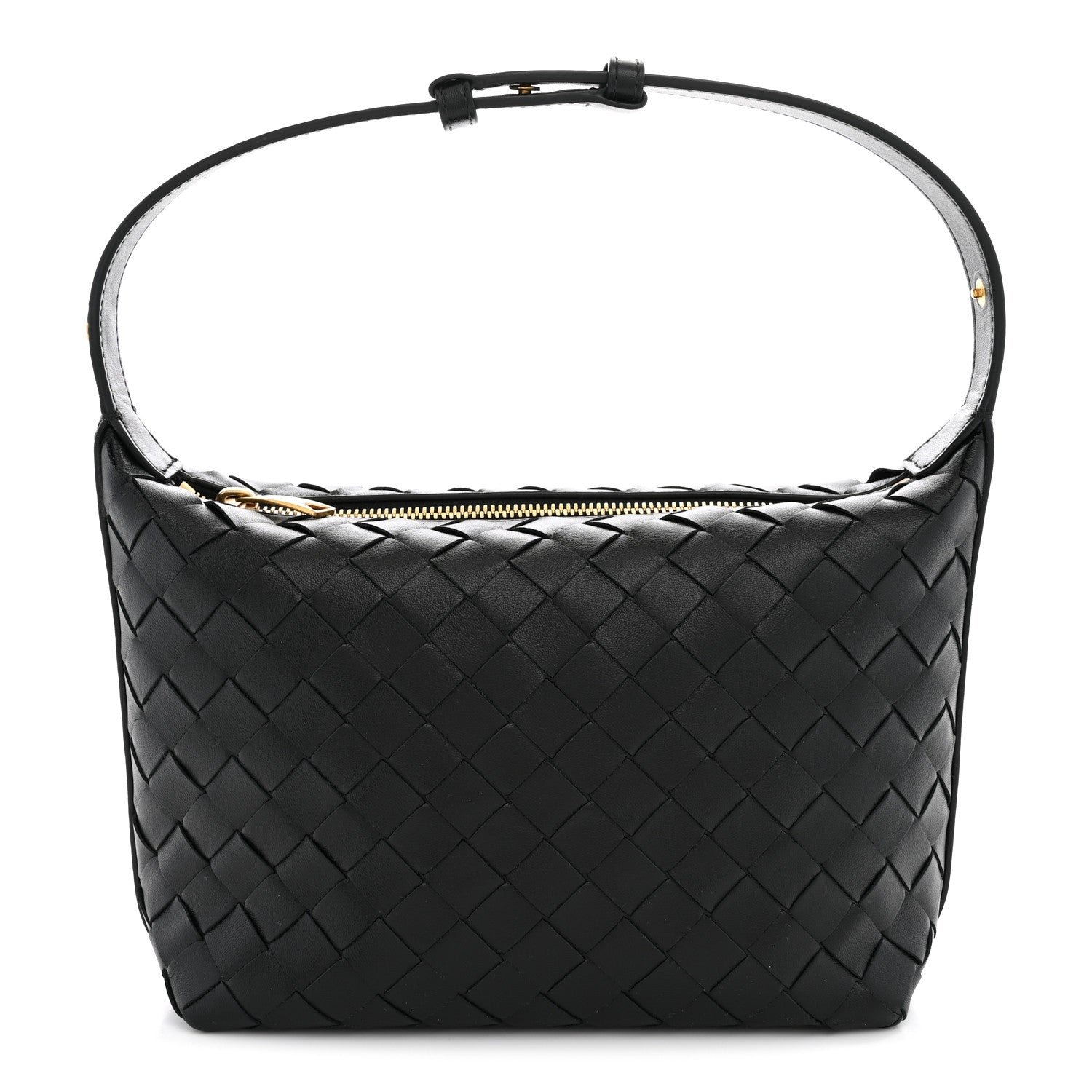 Bottega Veneta Calfskin Nappa Intrecciato Mini Wallace Black