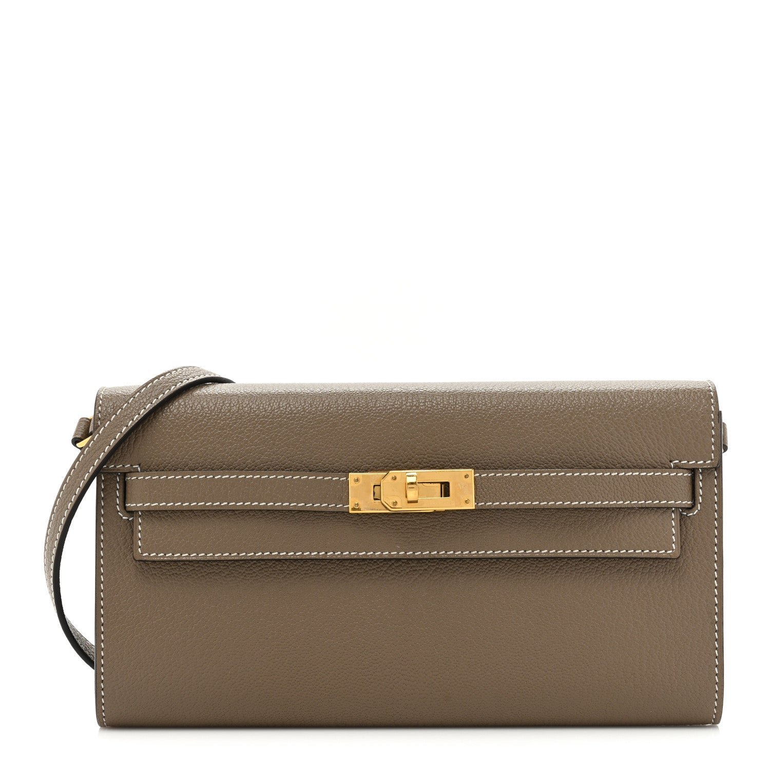 Hermes Chevre Mysore Kelly To Go Wallet Etoupe