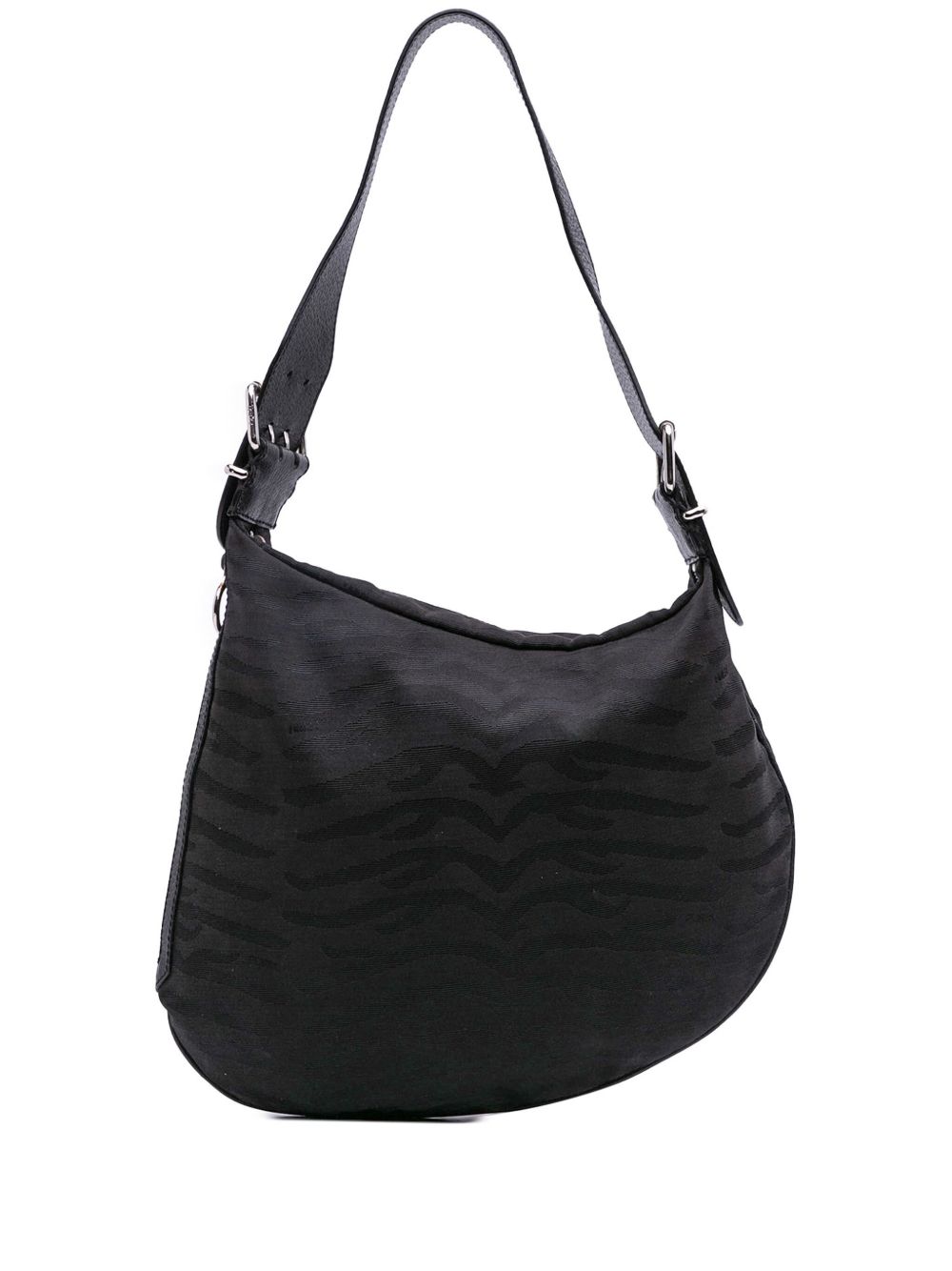 2000-2010 Zebra Print Canvas Oyster hobo bag