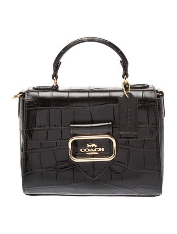 Embossed Leather Top Handle Bag