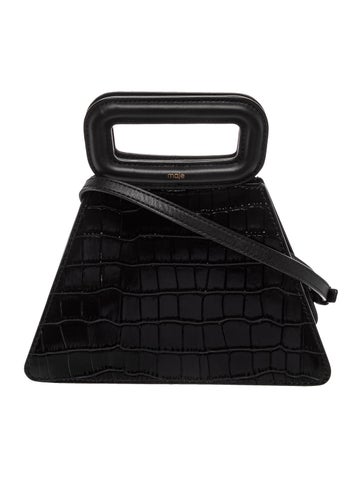 Maje Embossed Leather Top Handle Bag