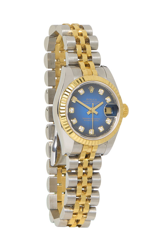 Rolex Blue Dial Diamond Stainless Steel Datejust 179173 28mm