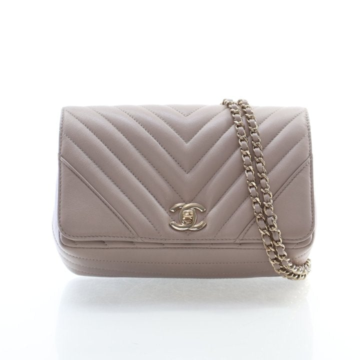 Chanel Mini Calfskin Chevron Statement Flap Bag