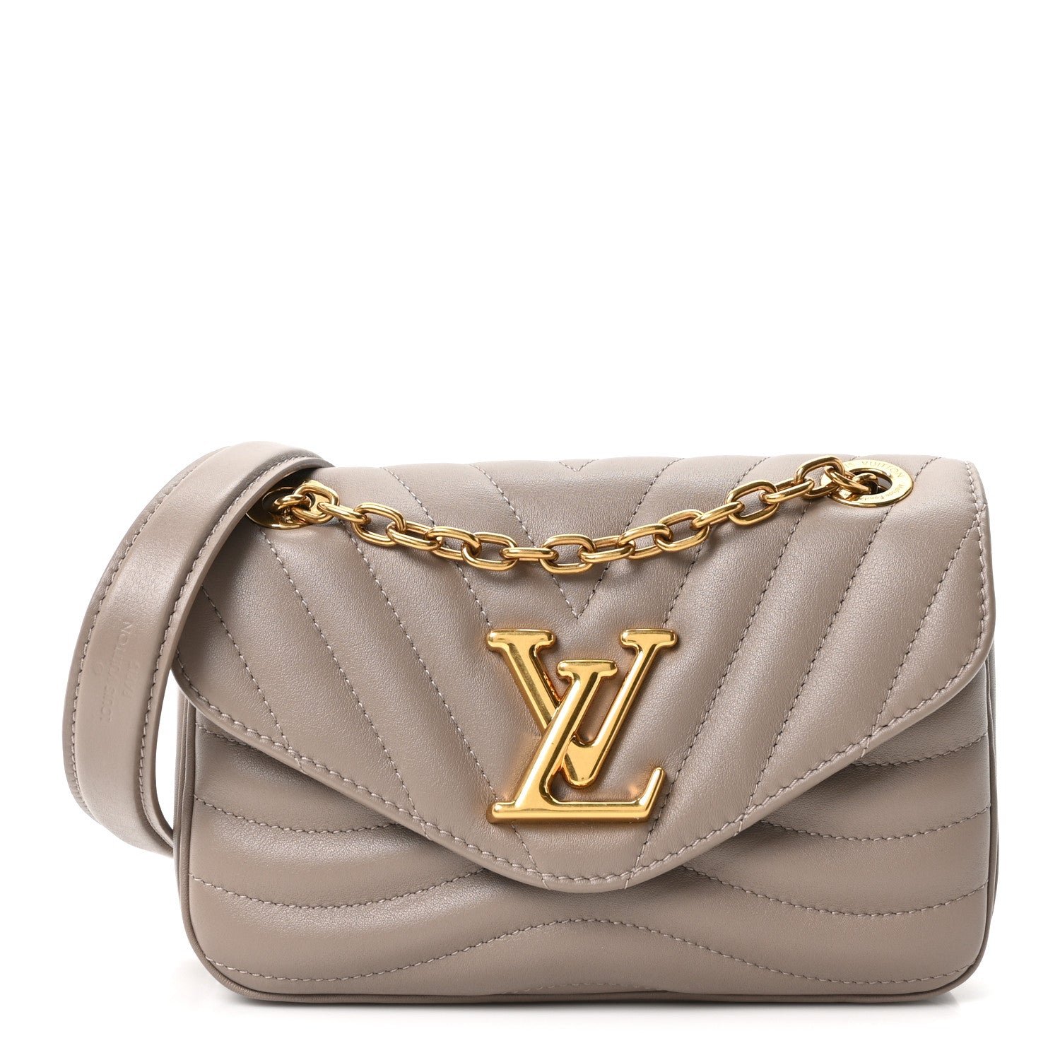 Louis Vuitton Calfskin LV New Wave Chain Bag Taupe