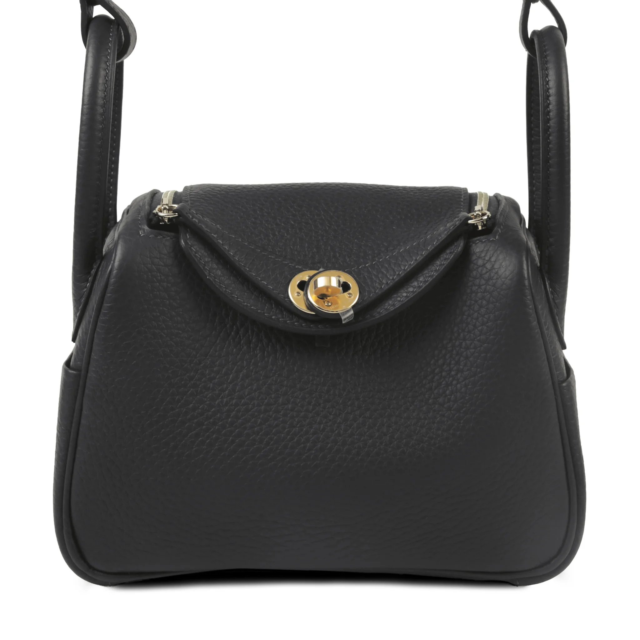 Brand New ( Rank N ) HERMÈS Mini Lindy II Caban (3Y) Clemence Gold hardware K (2025)