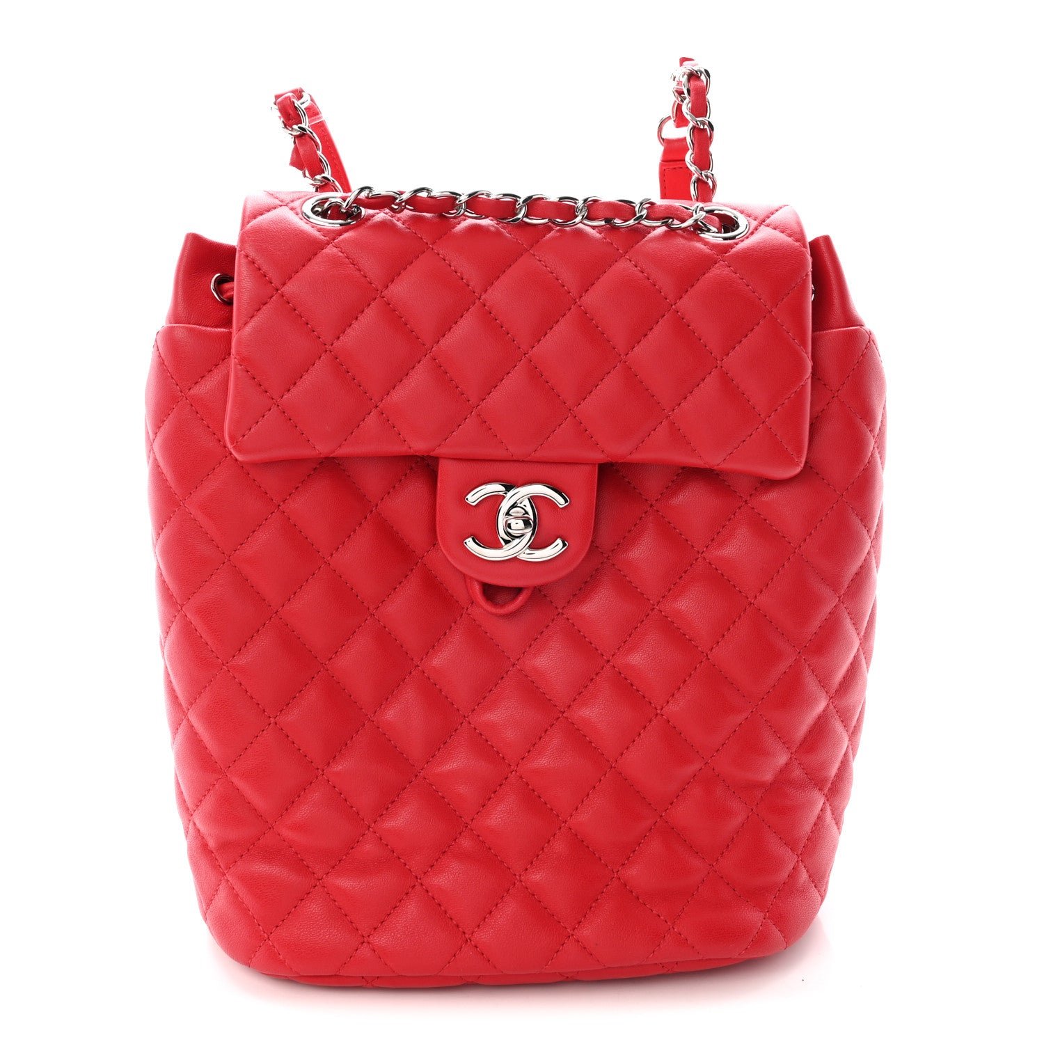 Chanel Lambskin Quilted Small Urban Spirit Backpack Red