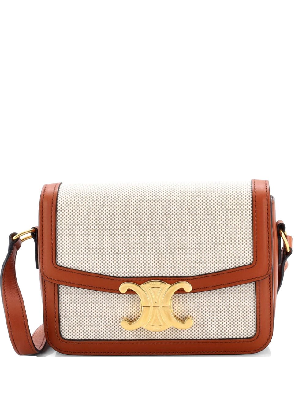 Triomphe Shoulder Bag Canvas with Leather Teen crossbody bag
