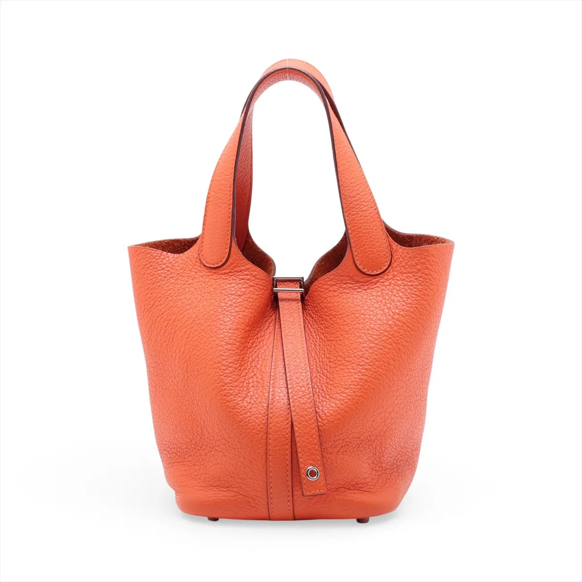 Hermès Picotin Lock 18 PM Taurillon Clemence Orange Silver Metal Fittings
