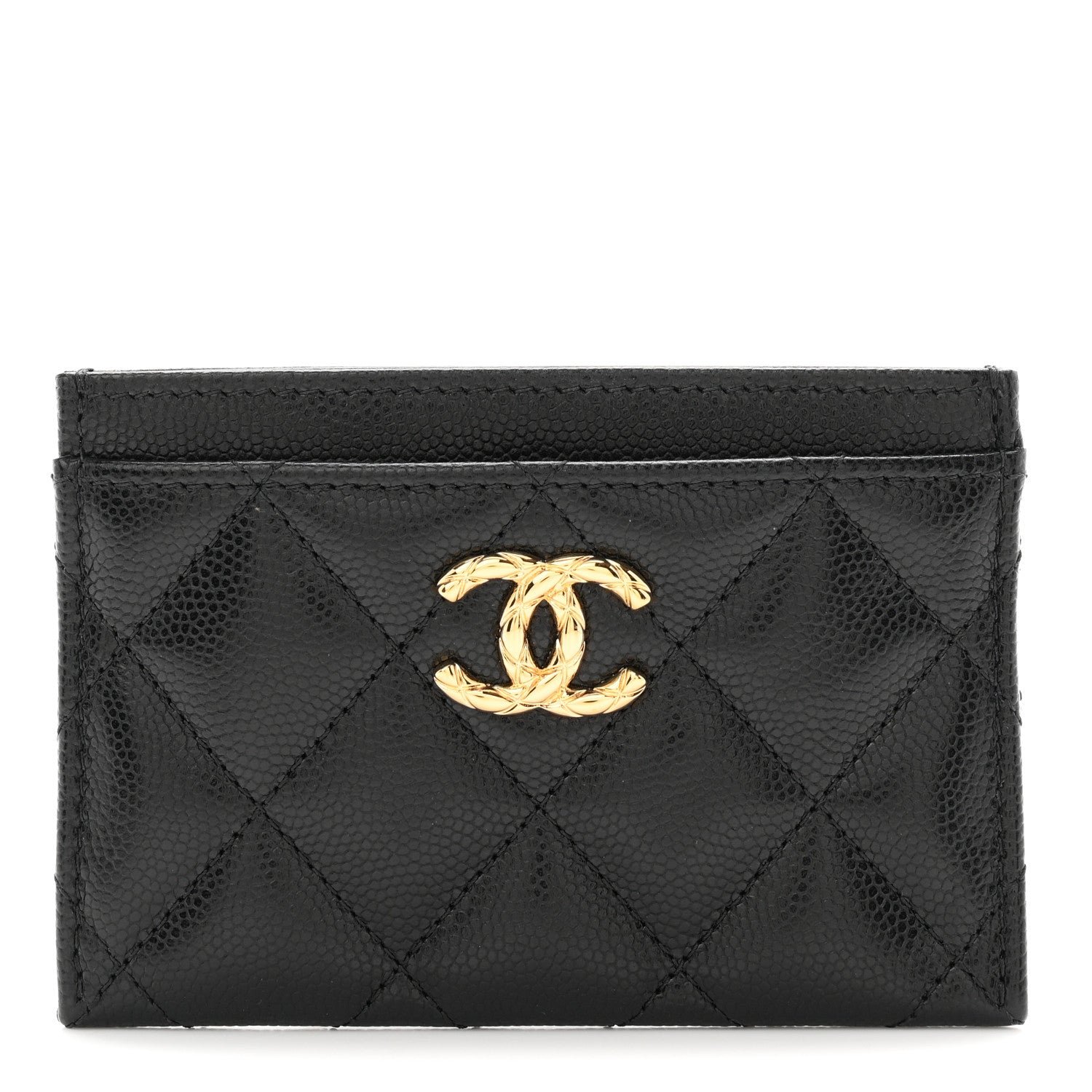 Chanel Caviar Quilted CC Card Holder Black