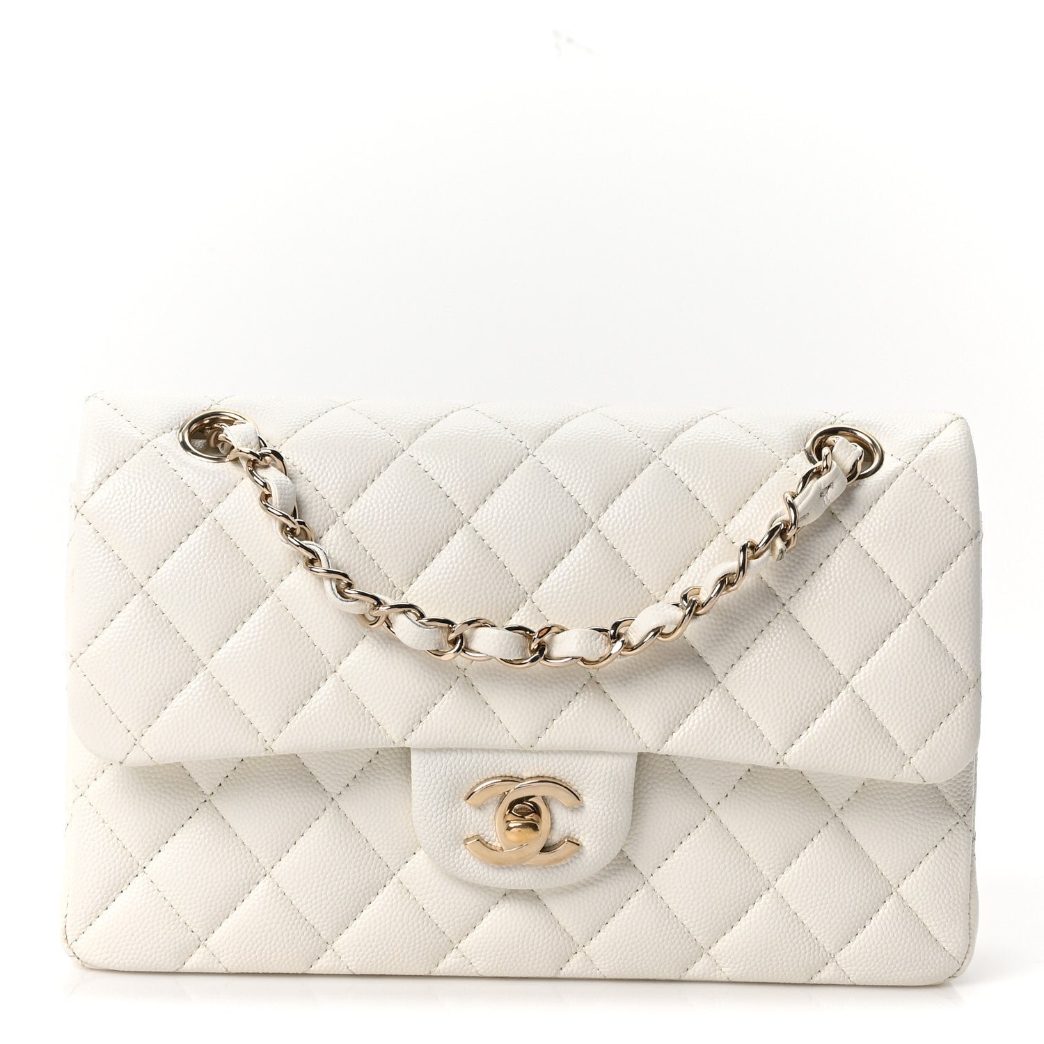 Chanel Caviar Quilted Small Double Flap White