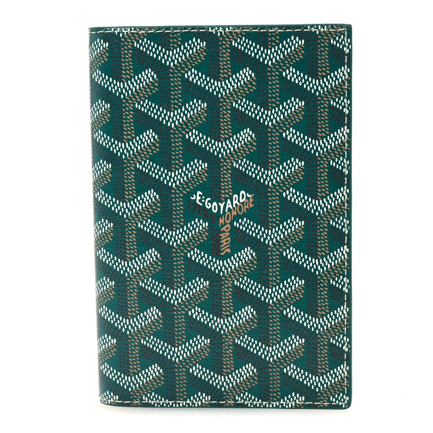 Goyard Goyardine Grenelle Passport Wallet Green