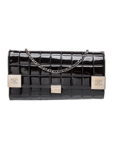 Patent Square Quilt Clutch w/ Chain