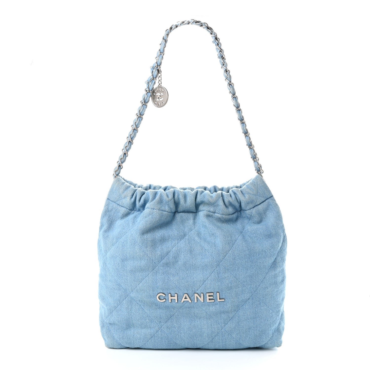 Chanel Denim Quilted Chanel 22 Light Blue