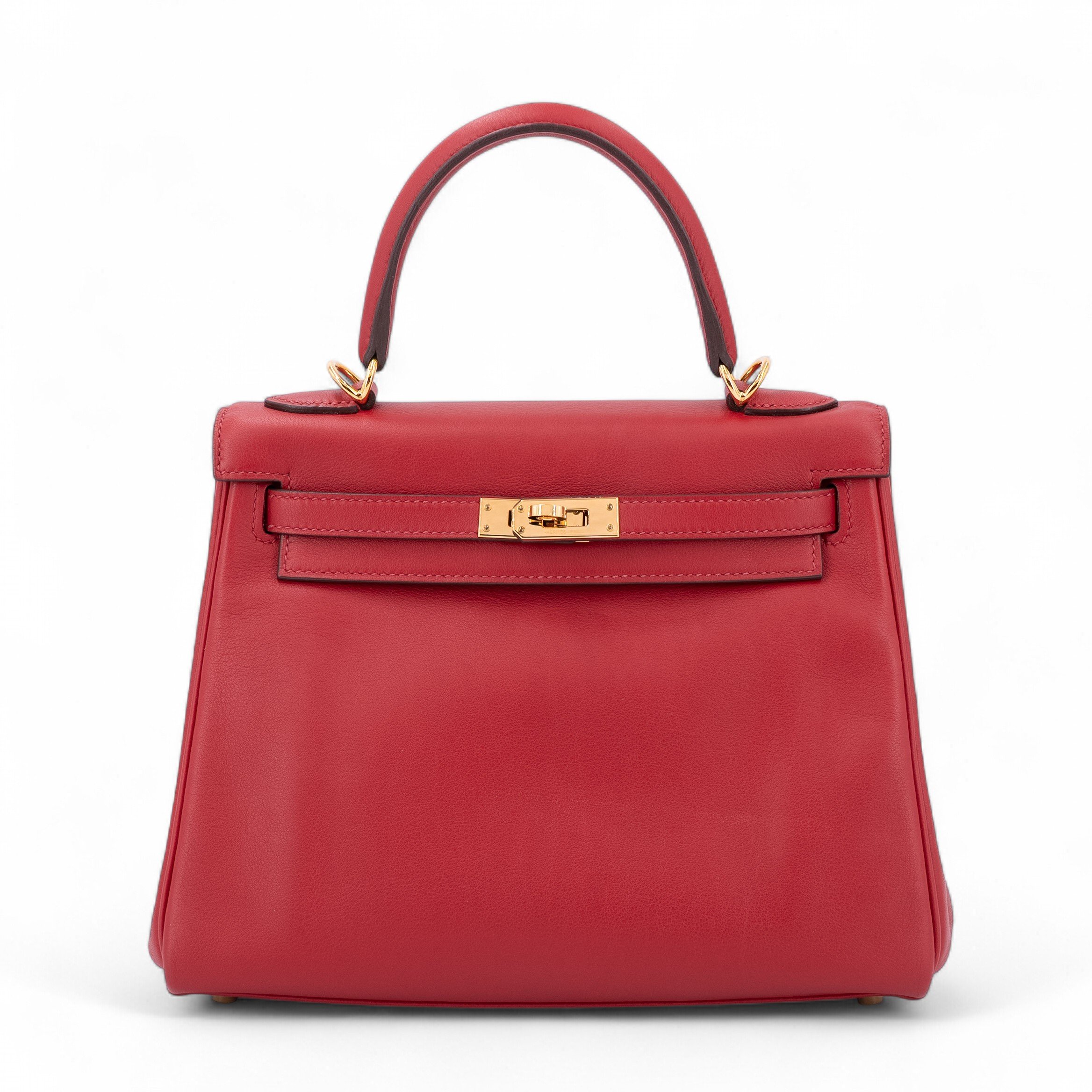 Hermes Very Good ( Rank A) HERMÈS Kelly 25 Rouge Piment (5X) Swift Gold hardware D (2019)