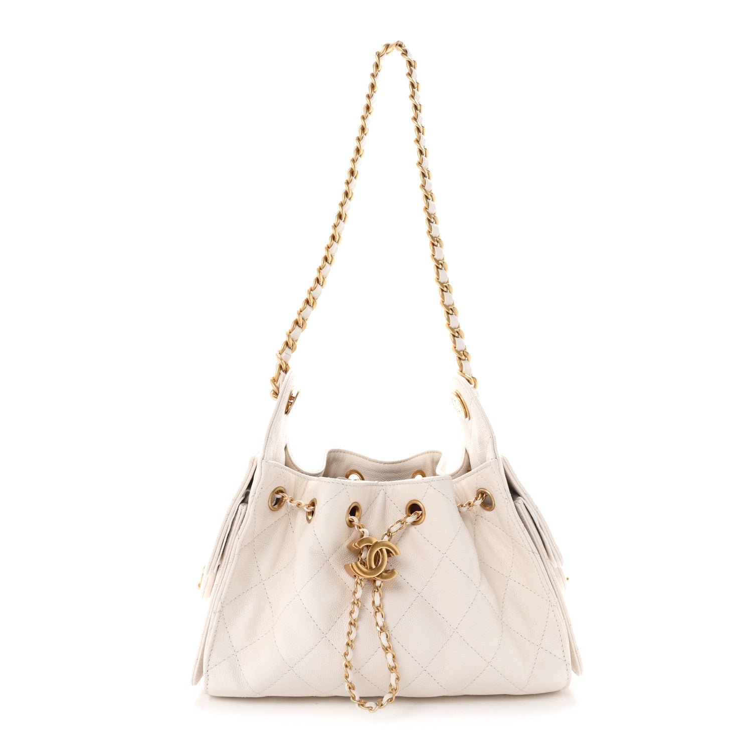 Chanel Caviar Quilted Mini Chanel 25 Handbag White