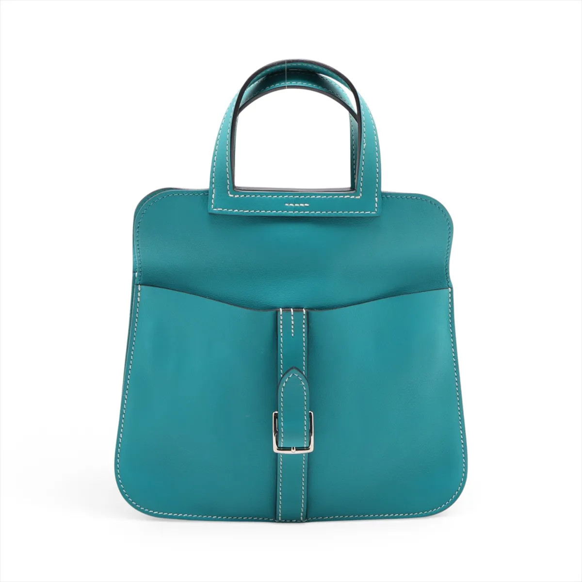 Hermès Arzan Mini Veau Swift Blue paon Silver Metal Fittings