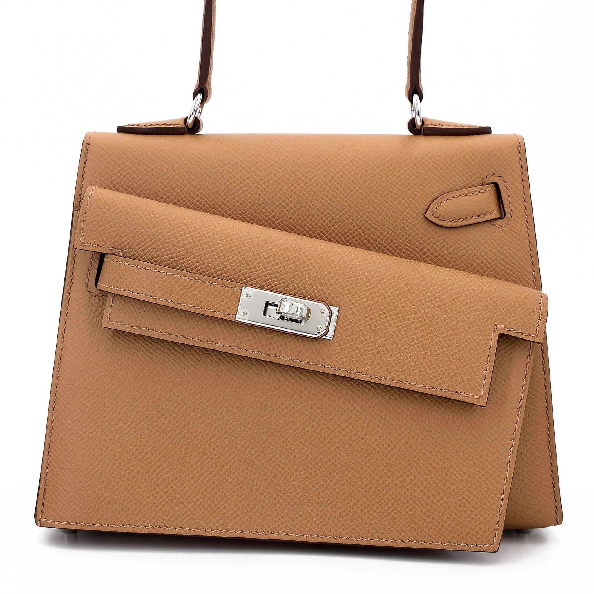 Brand New ( Rank N ) HERMÈS Limited Edition Kelly 20 en Desordre Biscuit (4B) Epsom Palladium hardware G (2026)